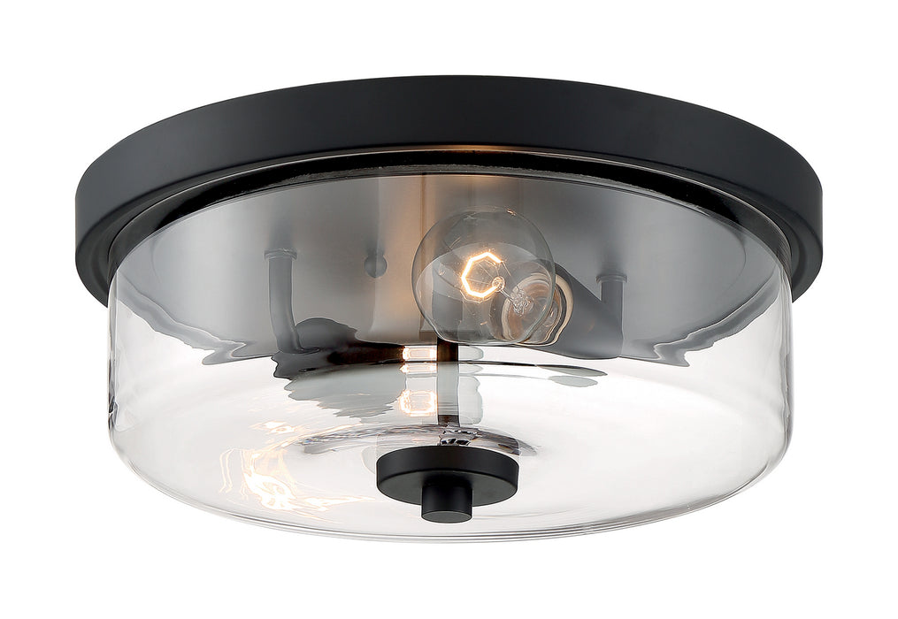 Nuvo Lighting 60-7268 Two Light Flush Mount, Matte Black