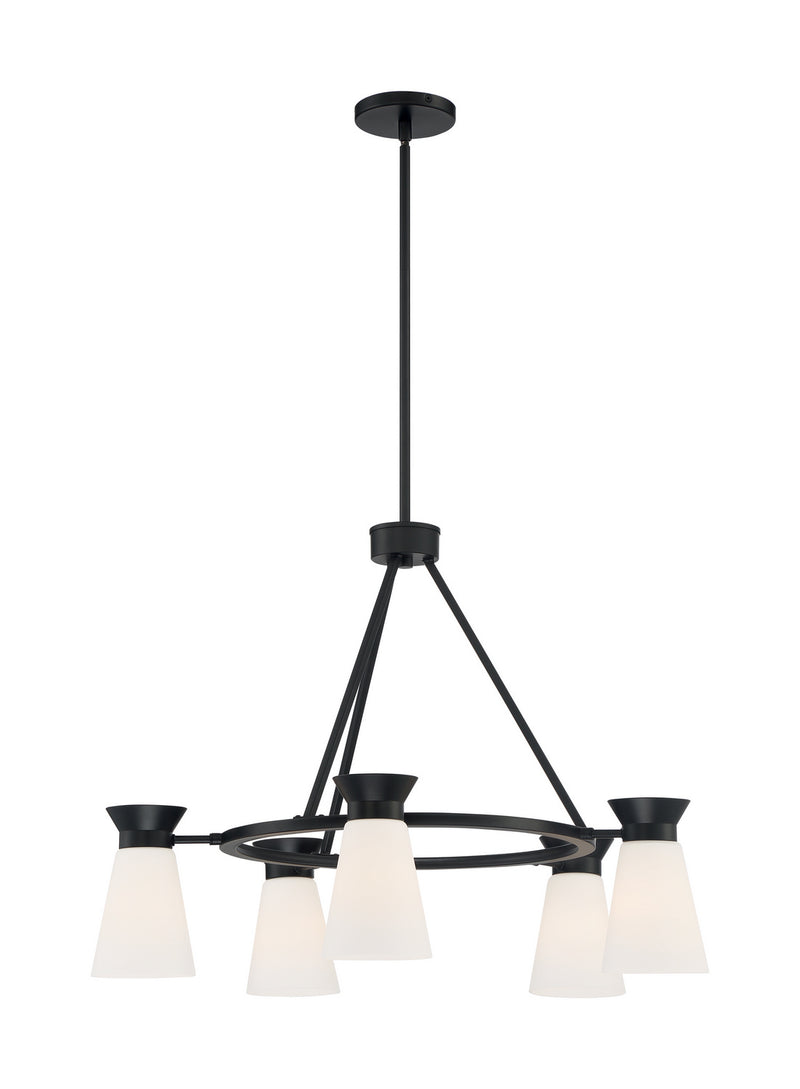 Nuvo Lighting 60-7315 Five Light Chandelier, Black