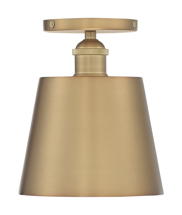 Nuvo Lighting 60-7321 One Light Semi Flush Mount, Brushed Brass / White
