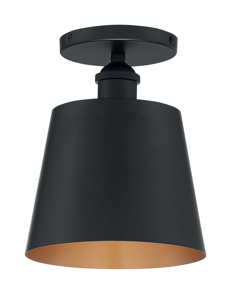 Nuvo Lighting 60-7331 One Light Semi Flush Mount, Black / Gold