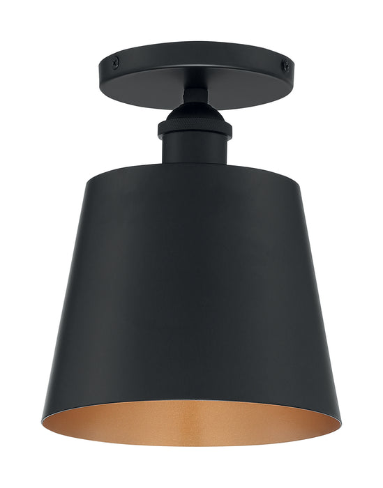 Nuvo Lighting 60-7331 One Light Semi Flush Mount, Black / Gold