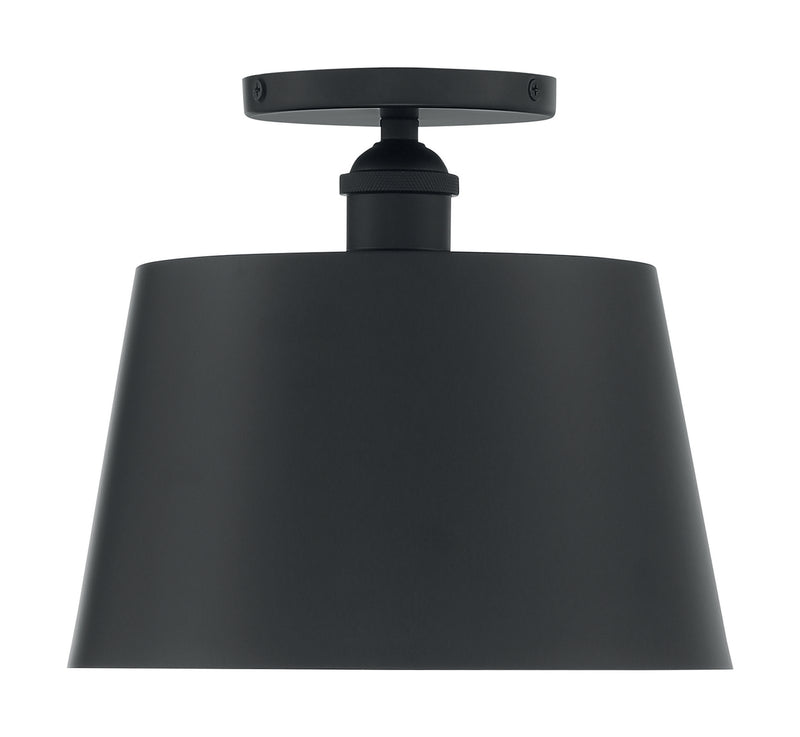 Nuvo Lighting 60-7332 One Light Semi Flush Mount, Black / Gold