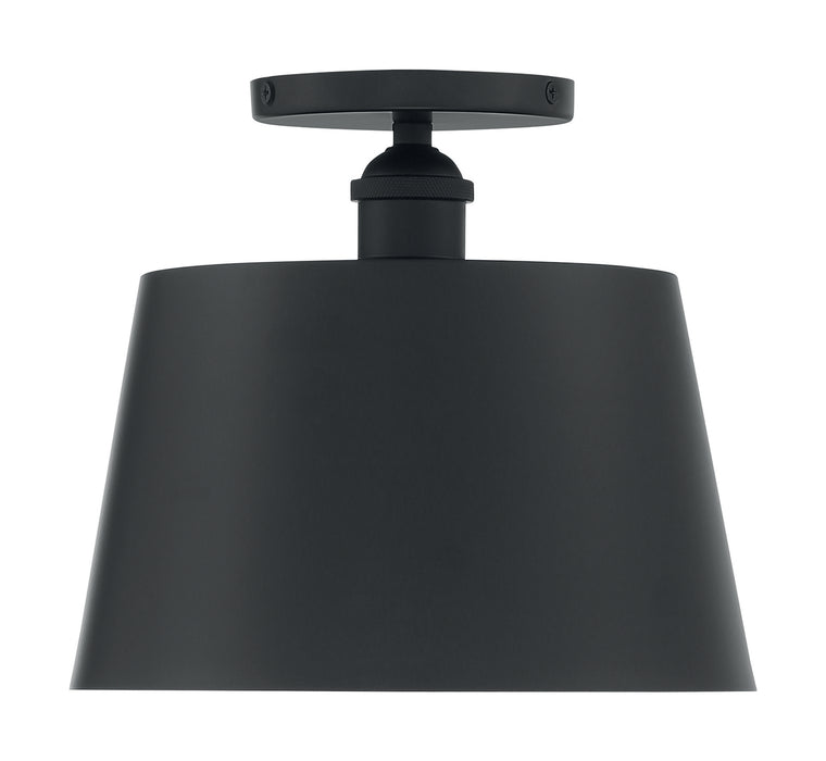 Nuvo Lighting 60-7332 One Light Semi Flush Mount, Black / Gold