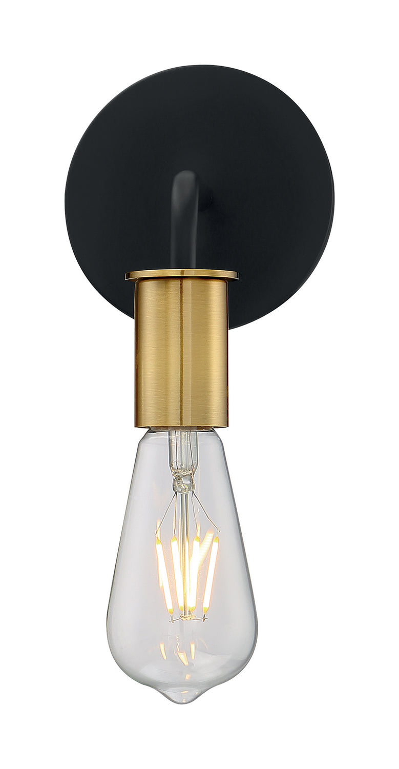 Nuvo Lighting 60-7341 One Light Wall Sconce, Black / Brushed Brass