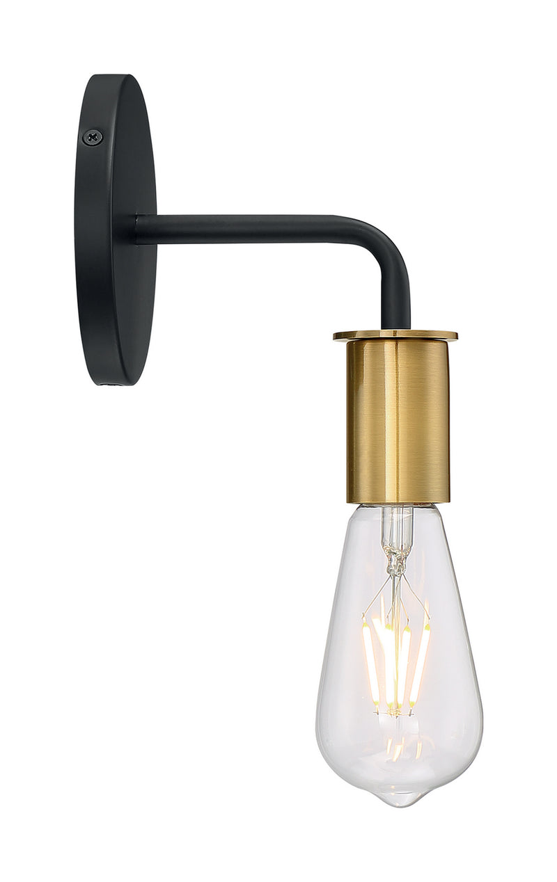 Nuvo Lighting 60-7341 One Light Wall Sconce, Black / Brushed Brass