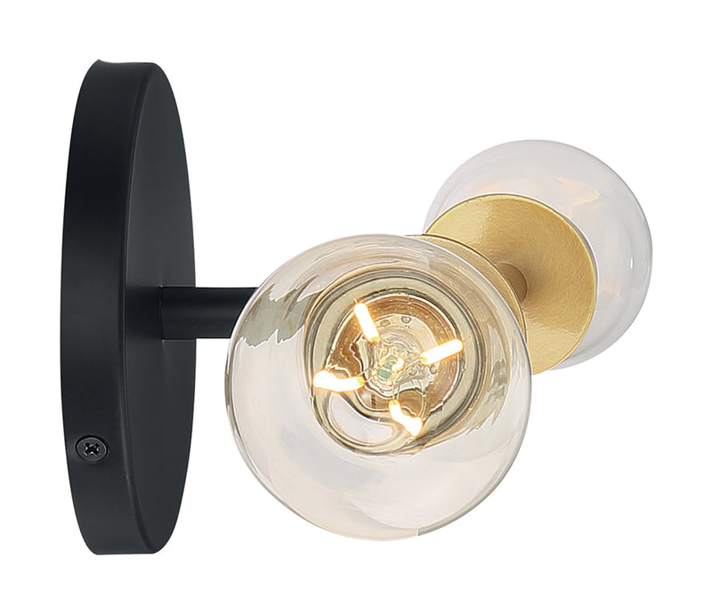 Nuvo Lighting 60-7342 Two Light Vanity, Black / Brushed Brass