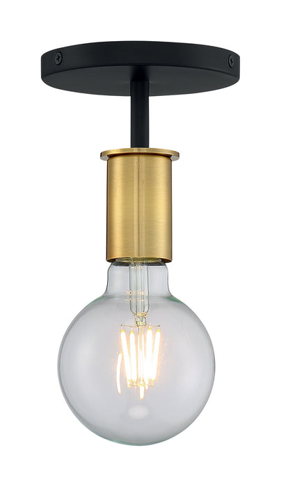 Nuvo Lighting 60-7343 One Light Semi Flush Mount, Black / Brushed Brass