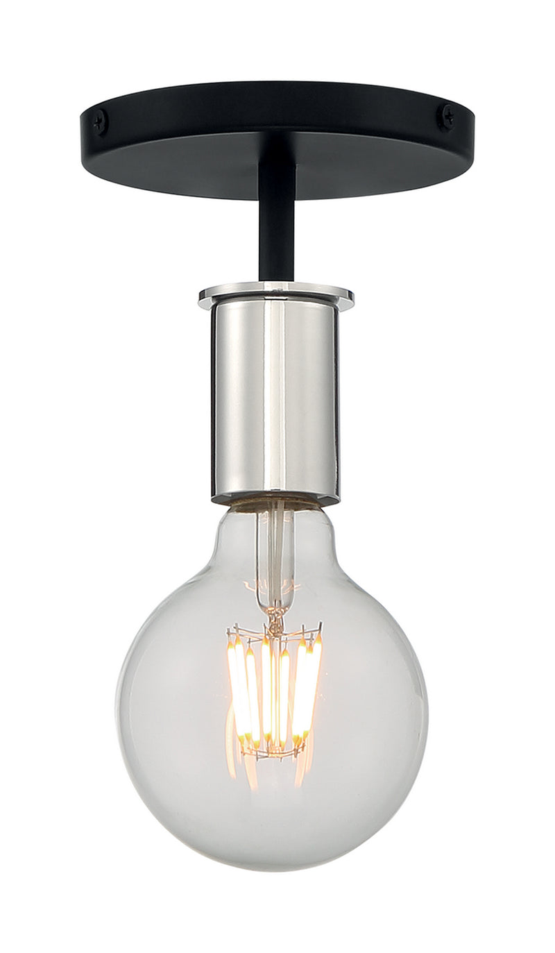 Nuvo Lighting 60-7353 One Light Semi Flush Mount, Black / Polished Nickel