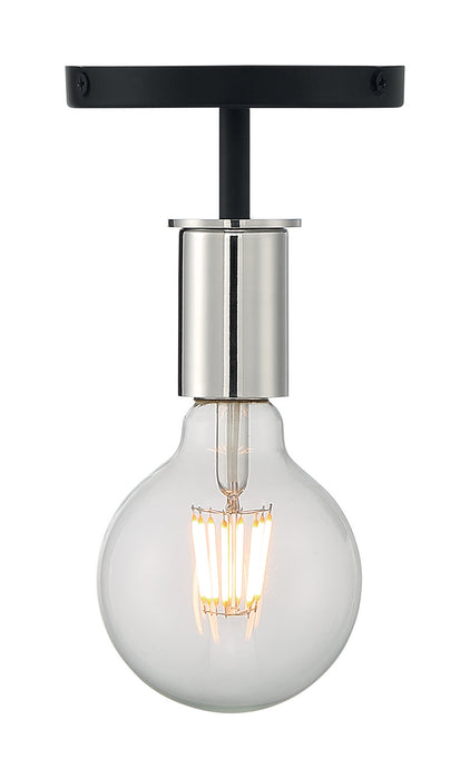 Nuvo Lighting 60-7353 One Light Semi Flush Mount, Black / Polished Nickel