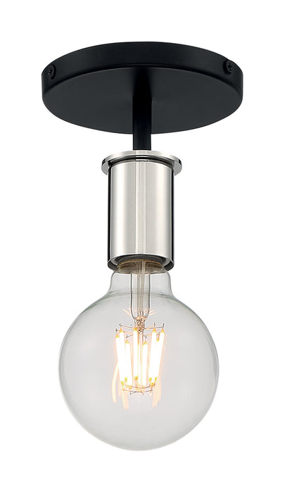 Nuvo Lighting 60-7353 One Light Semi Flush Mount, Black / Polished Nickel