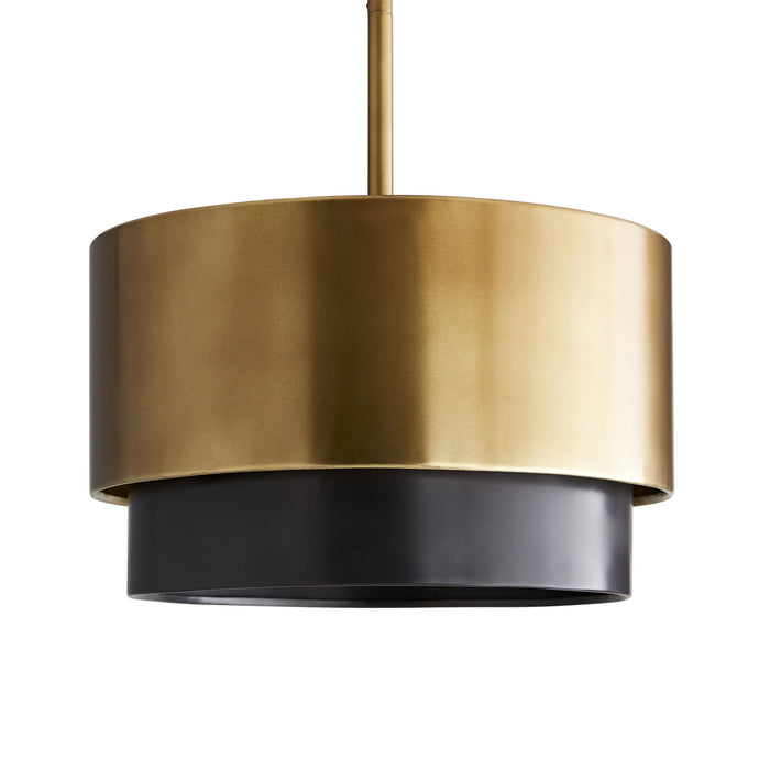 Arteriors 44906 Three Light Pendant, Antique Brass