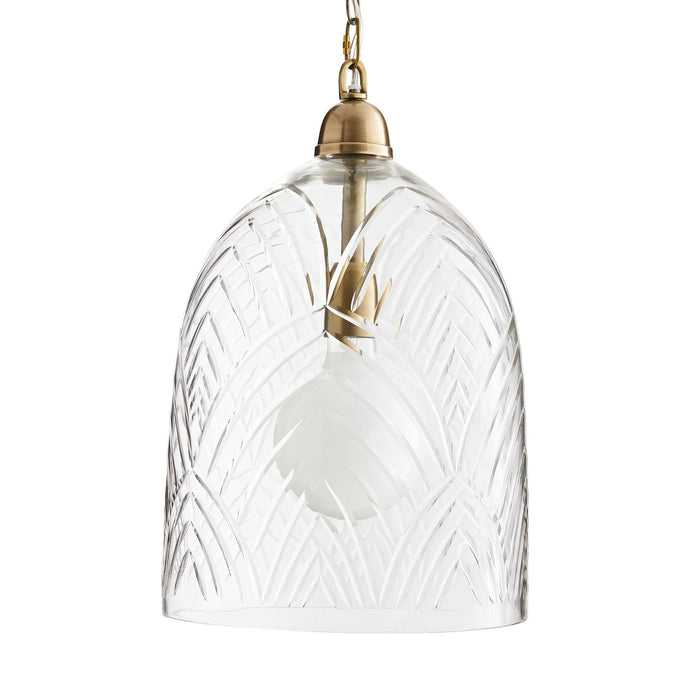 Arteriors 44912 One Light Pendant, Clear Etched
