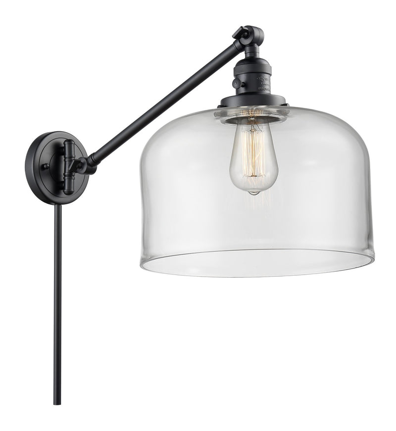 Innovations 237-BK-G72-L One Light Swing Arm Lamp, Matte Black