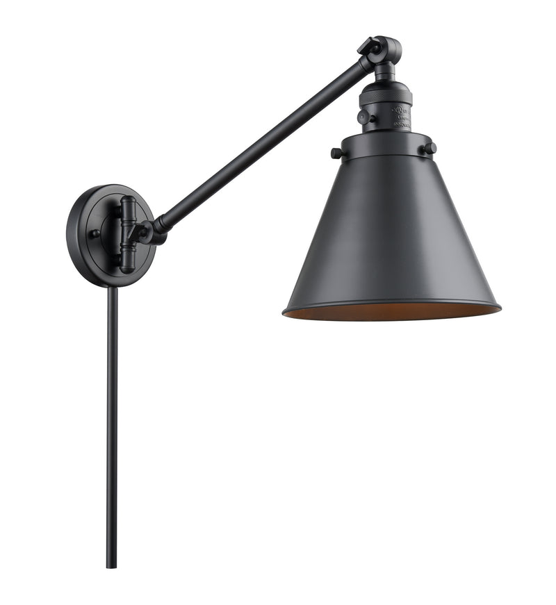 Innovations 237-BK-M13-BK One Light Swing Arm Lamp, Matte Black