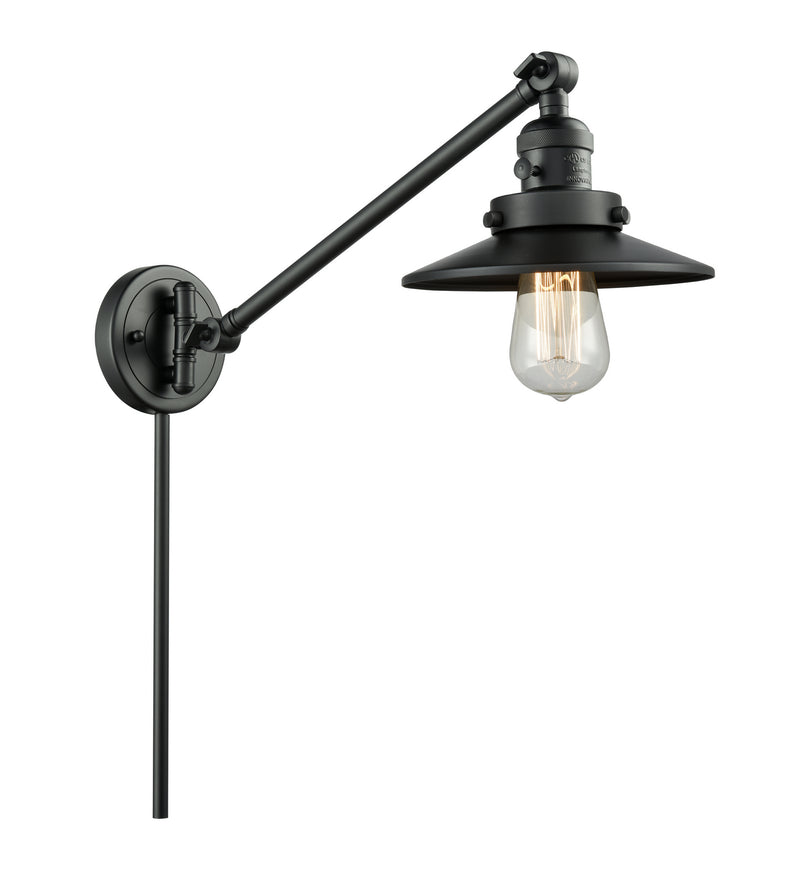 Innovations 237-BK-M6-BK One Light Swing Arm Lamp, Matte Black