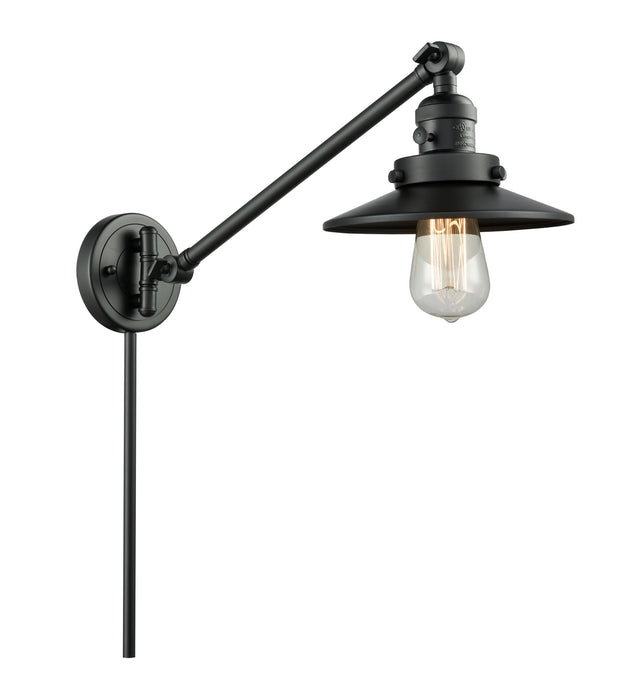 Innovations 237-BK-M6-BK One Light Swing Arm Lamp, Matte Black