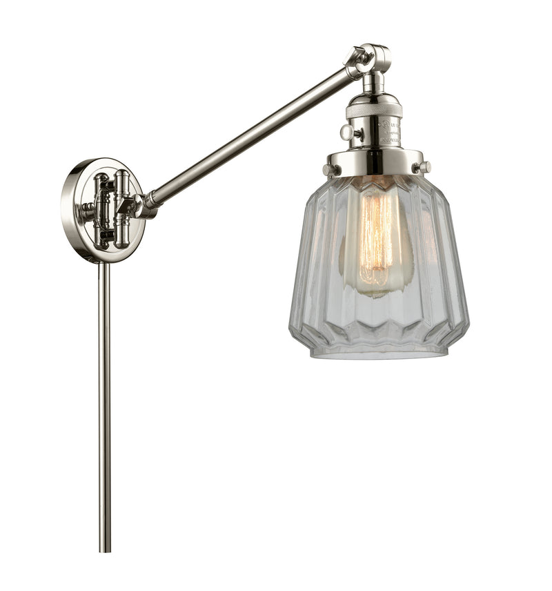 Innovations 237-PN-G142 One Light Swing Arm Lamp, Polished Nickel