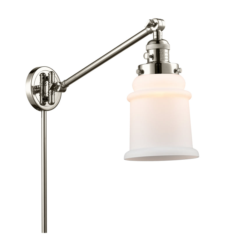 Innovations 237-PN-G181 One Light Swing Arm Lamp, Polished Nickel
