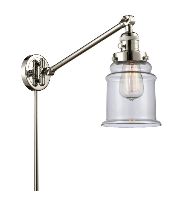 Innovations 237-PN-G182 One Light Swing Arm Lamp, Polished Nickel