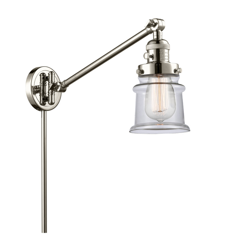 Innovations 237-PN-G182S One Light Swing Arm Lamp, Polished Nickel