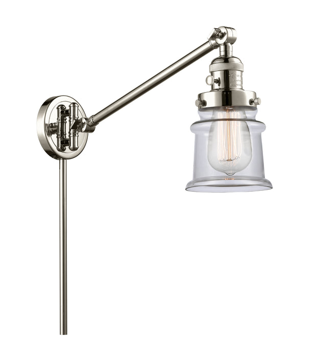 Innovations 237-PN-G182S One Light Swing Arm Lamp, Polished Nickel