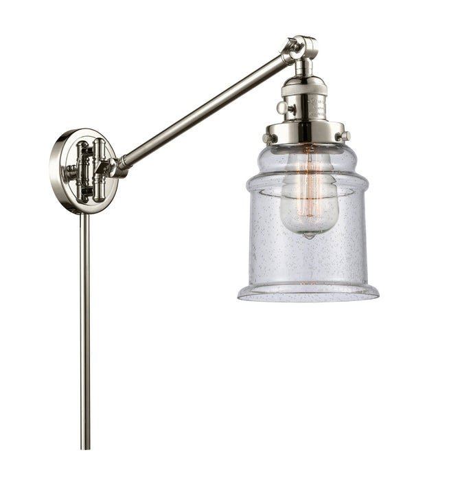 Innovations 237-PN-G184 One Light Swing Arm Lamp, Polished Nickel