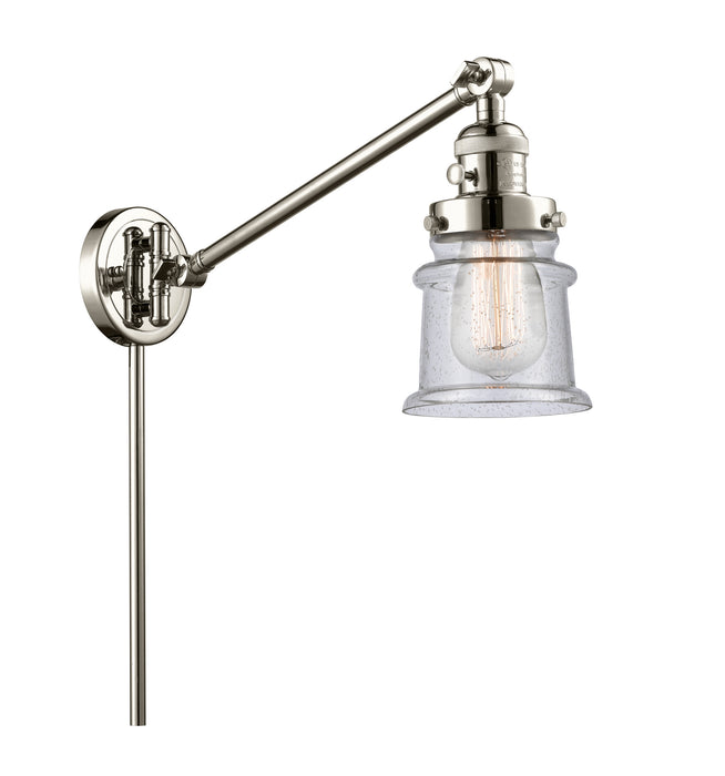 Innovations 237-PN-G184S One Light Swing Arm Lamp, Polished Nickel