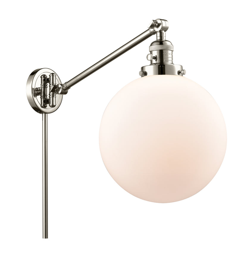 Innovations 237-PN-G201-10 One Light Swing Arm Lamp, Polished Nickel