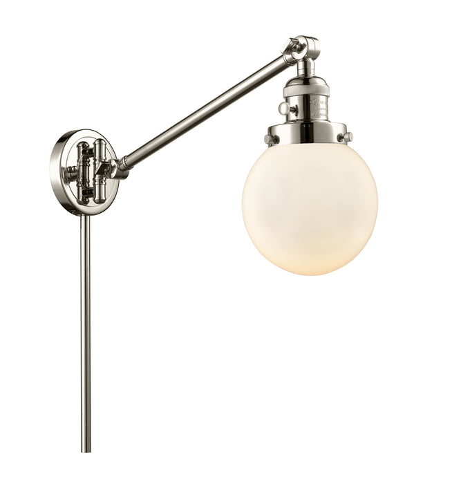Innovations 237-PN-G201-6 One Light Swing Arm Lamp, Polished Nickel