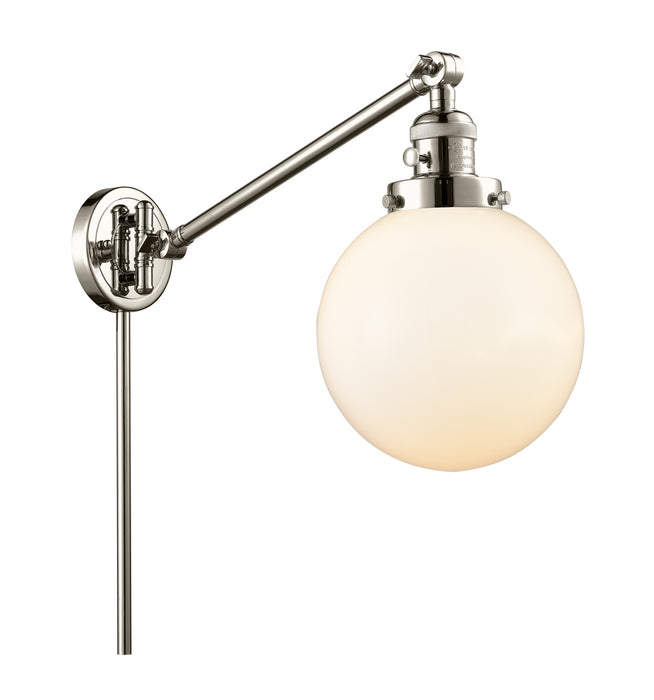 Innovations 237-PN-G201-8 One Light Swing Arm Lamp, Polished Nickel