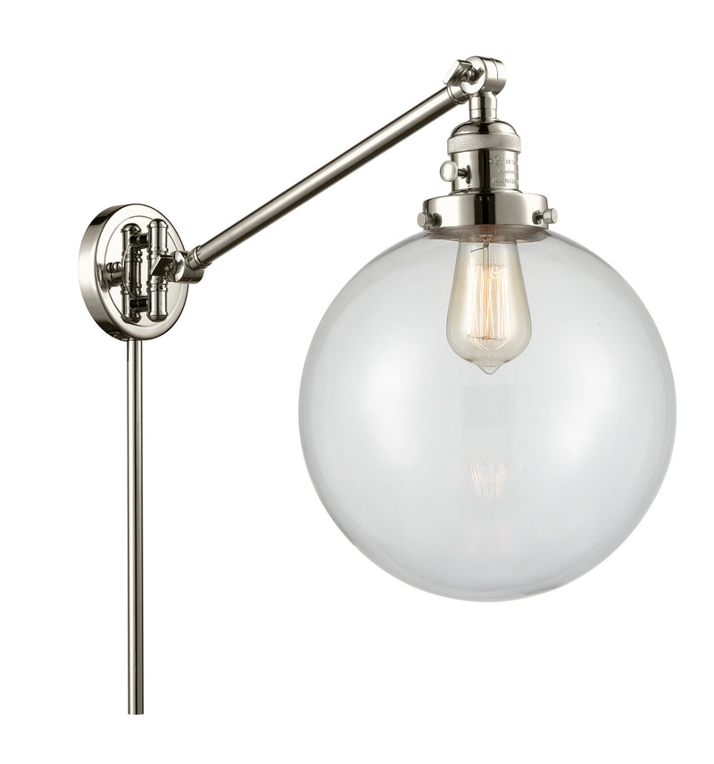Innovations 237-PN-G202-10 One Light Swing Arm Lamp, Polished Nickel