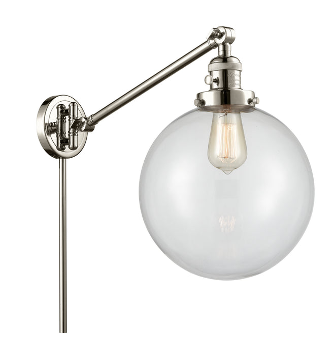 Innovations 237-PN-G202-10 One Light Swing Arm Lamp, Polished Nickel