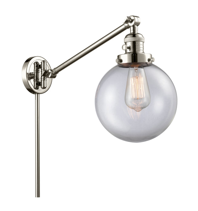 Innovations 237-PN-G202-8 One Light Swing Arm Lamp, Polished Nickel