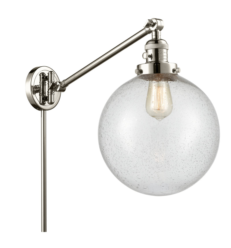 Innovations 237-PN-G204-10 One Light Swing Arm Lamp, Polished Nickel