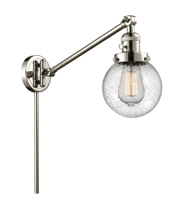 Innovations 237-PN-G204-6 One Light Swing Arm Lamp, Polished Nickel