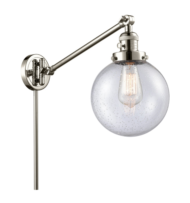 Innovations 237-PN-G204-8 One Light Swing Arm Lamp, Polished Nickel
