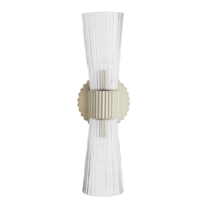 Arteriors 49255 Two Light Wall Sconce, Fluted Clear