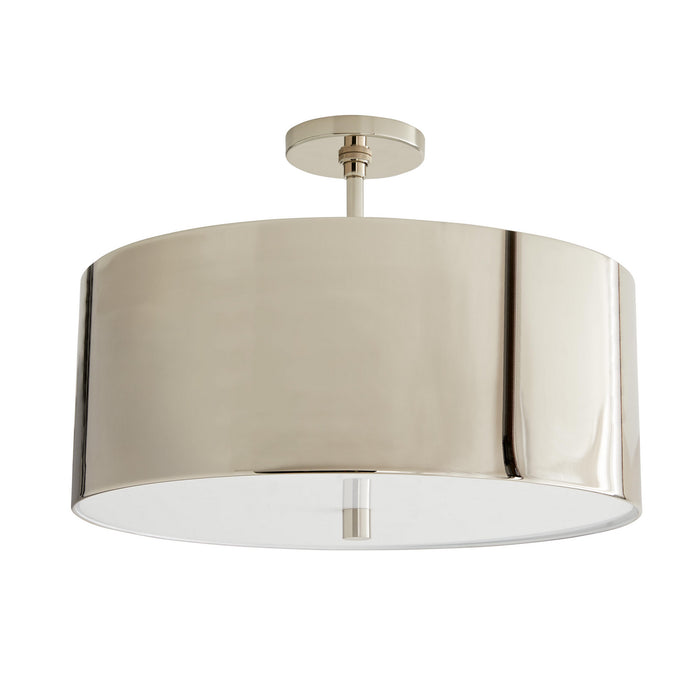 Arteriors 49269 Three Light Semi-Flush Mount, Polished Nickel