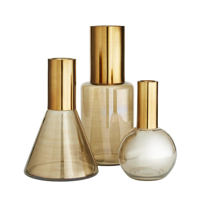 Arteriors 6784 Vases Set of 3, Smoke Luster