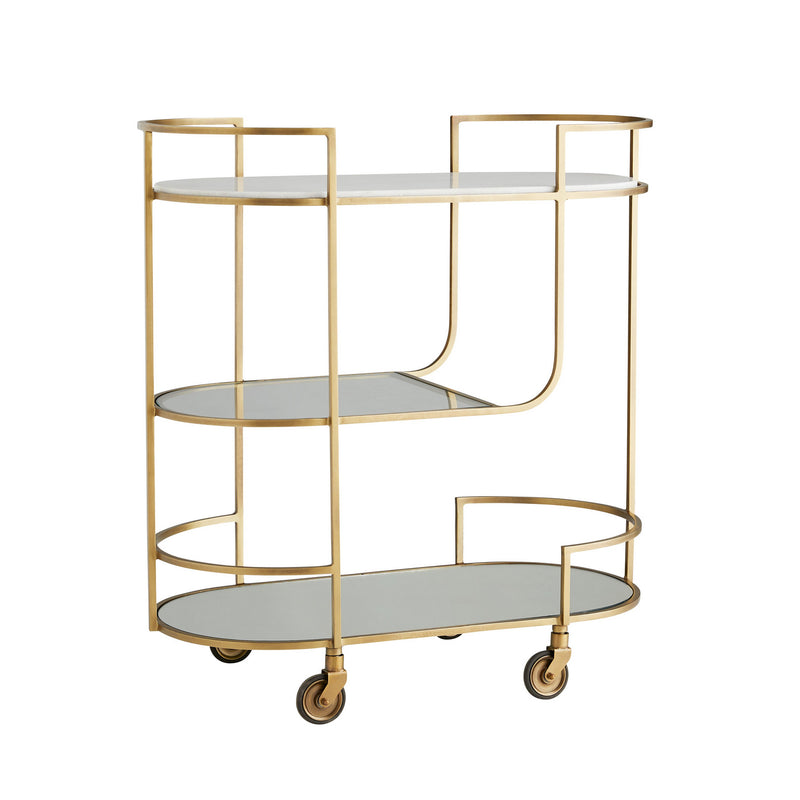 Arteriors 6857 Bar Cart, Antique Brass