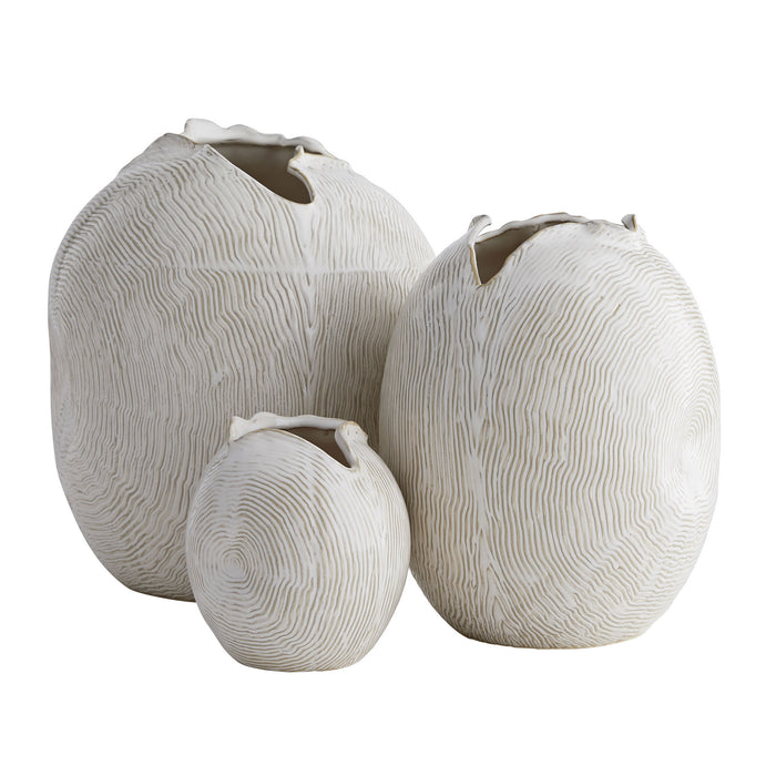 Arteriors 7712 Vases Set of 3, White Wash