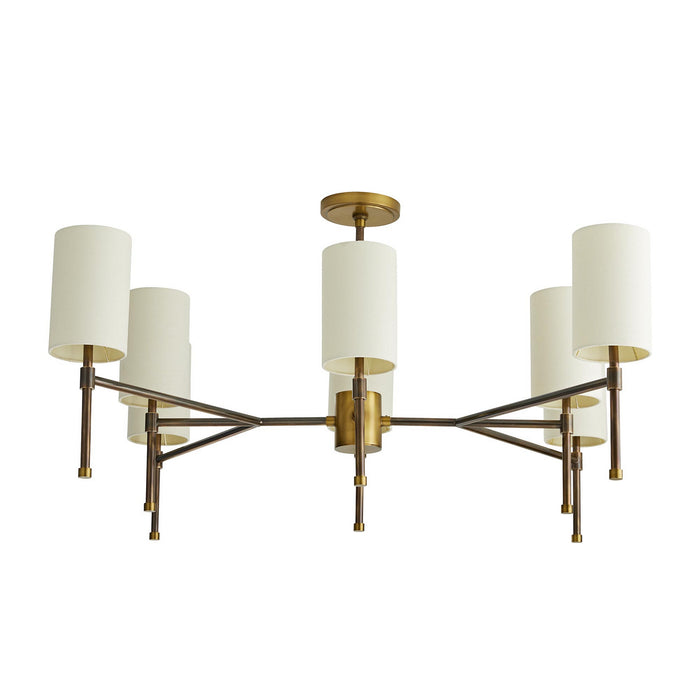 Arteriors 89125 Eight Light Chandelier, Heritage Brass
