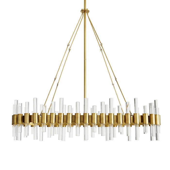 Arteriors 89130 Ten Light Chandelier, Antique Brass