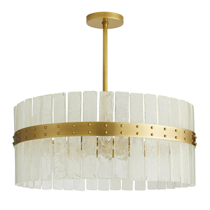 Arteriors 89312 Four Light Chandelier, Antique Brass
