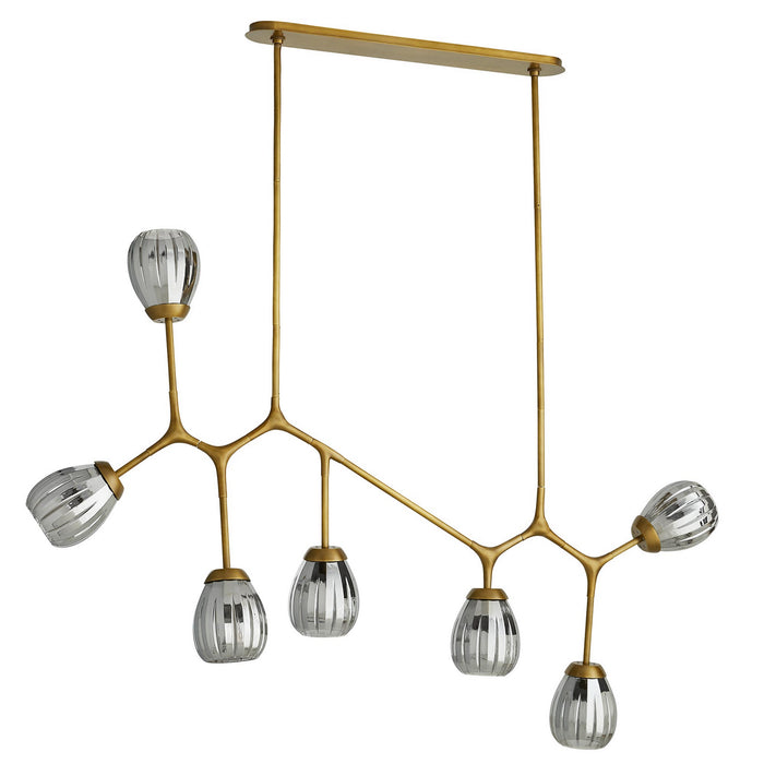 Arteriors 89313 Seven Light Chandelier, Antique Brass