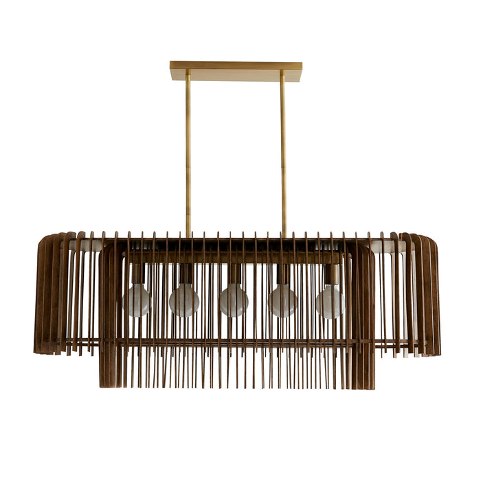 Arteriors 89334 Five Light Chandelier, Dark Walnut