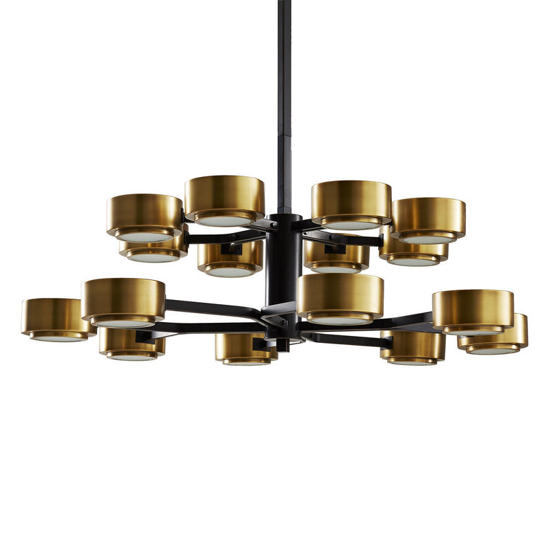 Arteriors 89438 16 Light Chandelier, Vintage Brass