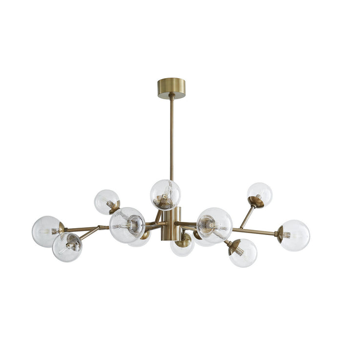 Arteriors 89455 12 Light Chandelier, Vintage Brass
