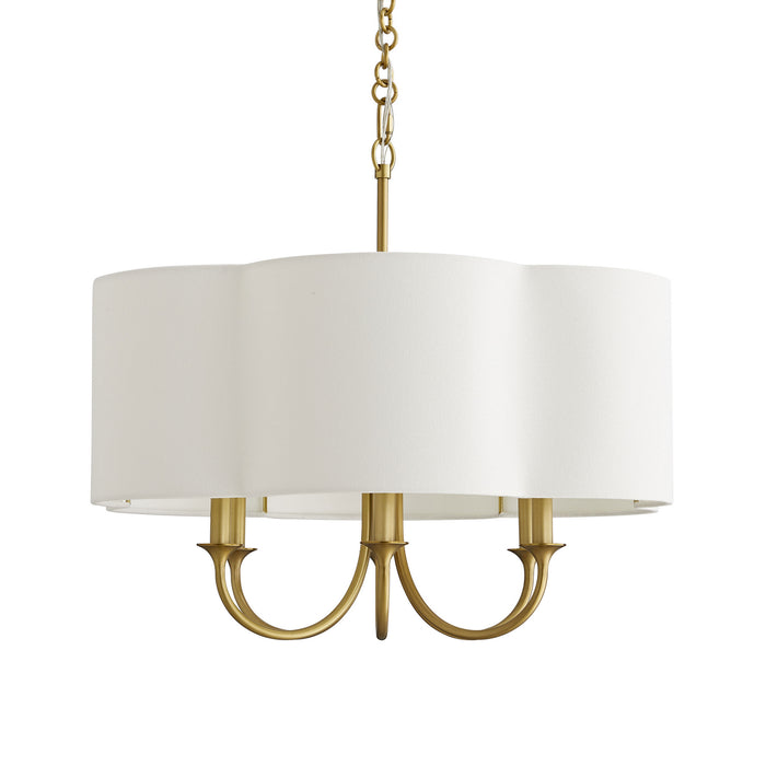 Arteriors 89562 Six Light Chandelier, Antique Brass