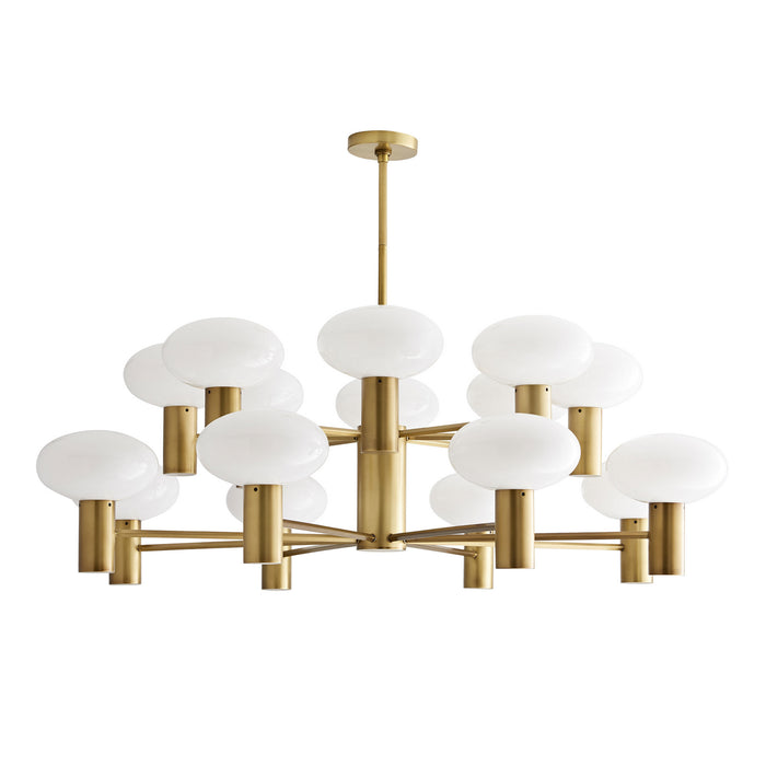 Arteriors 89628 16 Light Chandelier, Antique Brass